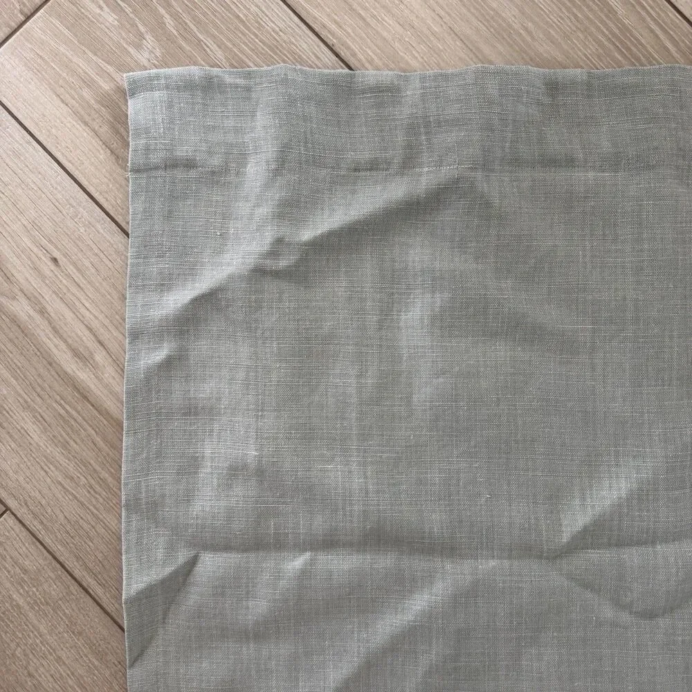 Set 2 Pottery Barn Belgian Linen Curtain Libeco Linen 50x84 Panel Blue Rod